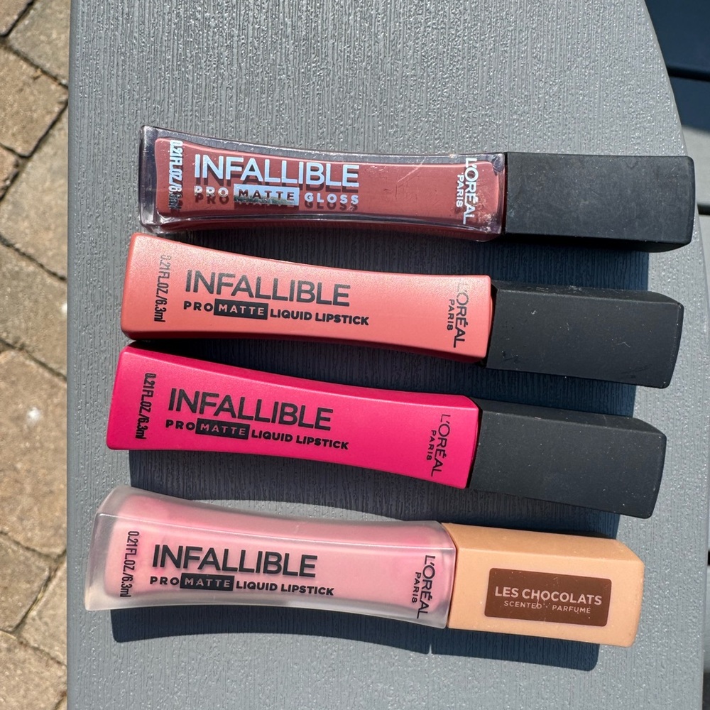 L'Oreal Infallible Lip Gloss and Pro matte liquid Lipstick Collection